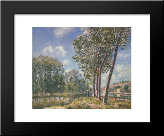 Spring Sunshine On The Loing 20x24 Black Modern Wood Framed Art Print Poster by Sisley, Alfred