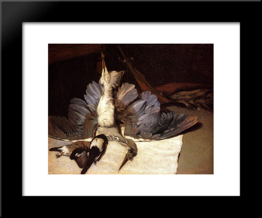 Still Life Heron With Spread Wings 20x24 Black Modern Wood Framed Art Print Poster by Sisley, Alfred