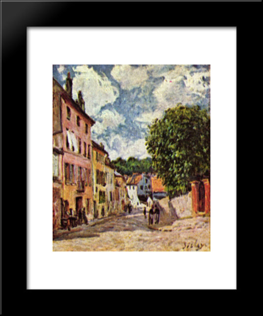 Street In Moret Sur Loing 20x24 Black Modern Wood Framed Art Print Poster by Sisley, Alfred