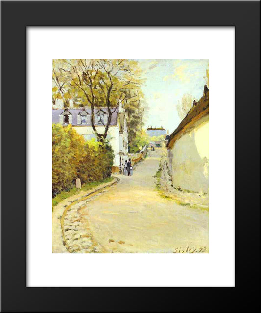 Street In Ville D Avray 20x24 Black Modern Wood Framed Art Print Poster by Sisley, Alfred