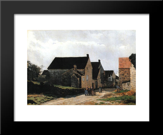 Street Of Marlotte (Also Known As Women Going To The Woods) 20x24 Black Modern Wood Framed Art Print Poster by Sisley, Alfred