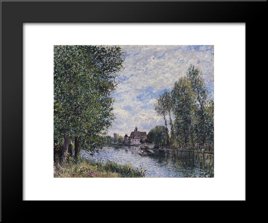 Summer In Moret 20x24 Black Modern Wood Framed Art Print Poster by Sisley, Alfred