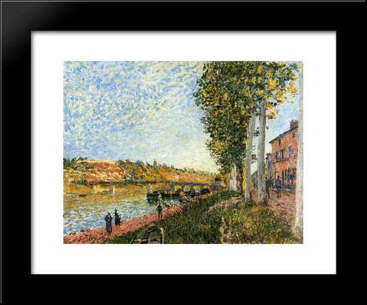 Sunrise At Saint Mammes 20x24 Black Modern Wood Framed Art Print Poster by Sisley, Alfred