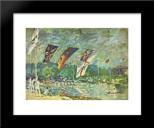 The Regattas Moseley 20x24 Black Modern Wood Framed Art Print Poster by Sisley, Alfred