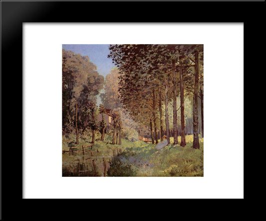 The Rest Beside D`Un Creek 20x24 Black Modern Wood Framed Art Print Poster by Sisley, Alfred