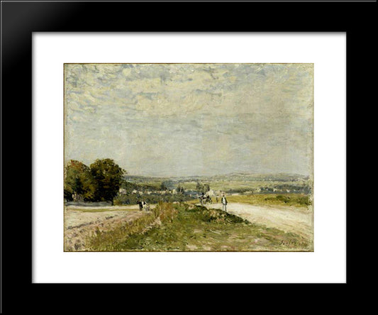 The Road To Louveciennes Montbuisson 20x24 Black Modern Wood Framed Art Print Poster by Sisley, Alfred