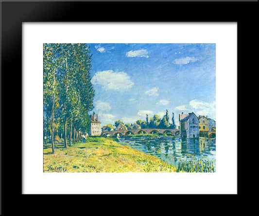 The Straw Rent 20x24 Black Modern Wood Framed Art Print Poster by Sisley, Alfred