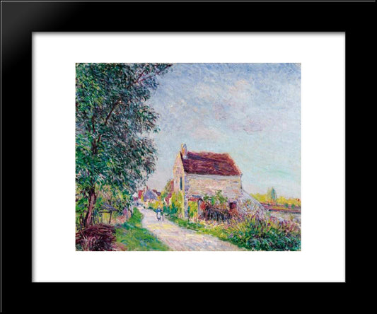 The Village Of Sablons 20x24 Black Modern Wood Framed Art Print Poster by Sisley, Alfred