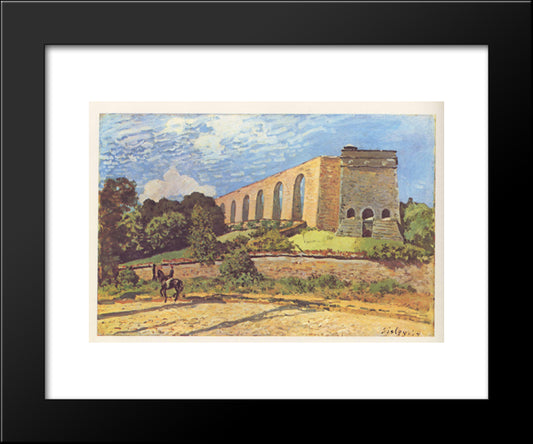 The Aqueduct At Marly 20x24 Black Modern Wood Framed Art Print Poster by Sisley, Alfred