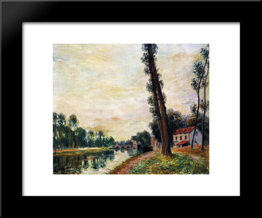The Banks Of The Loing 20x24 Black Modern Wood Framed Art Print Poster by Sisley, Alfred