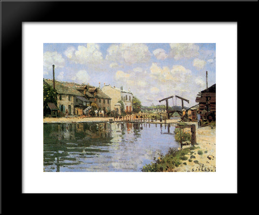 The Canal Saint Martin 20x24 Black Modern Wood Framed Art Print Poster by Sisley, Alfred