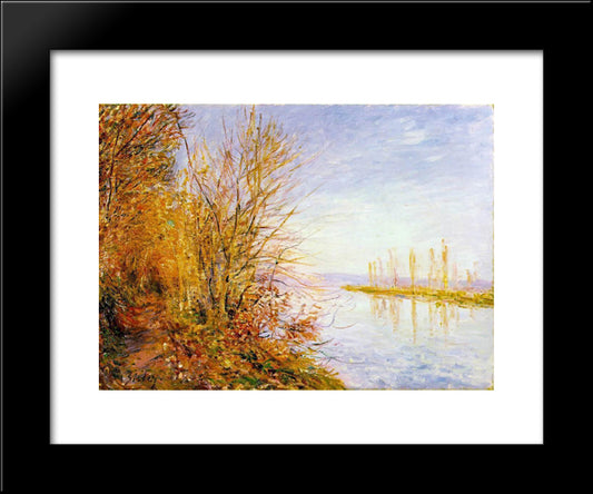 The Chemin De By Through Woods At Rouches Courtaut, St. Martin S, Summer 20x24 Black Modern Wood Framed Art Print Poster by Sisley, Alfred