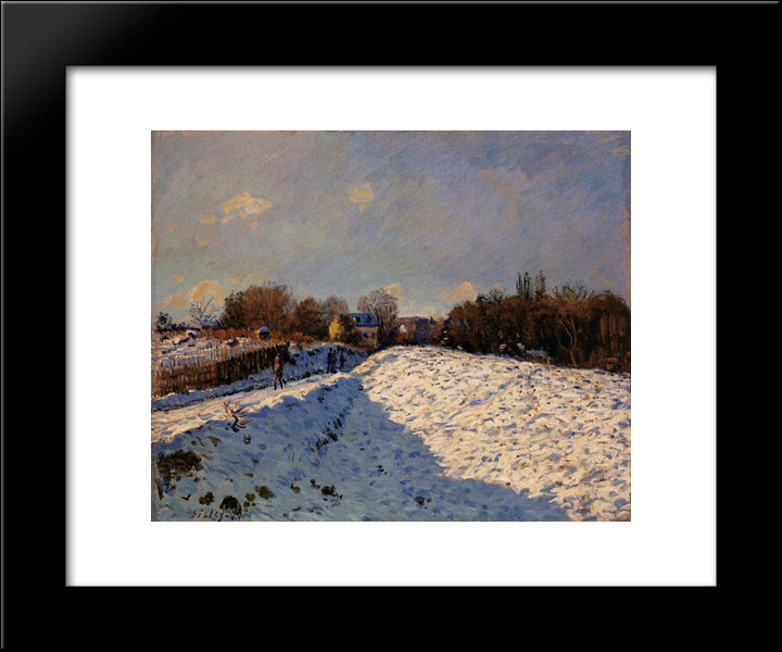 The Effect Of Snow At Argenteuil 20x24 Black Modern Wood Framed Art Print Poster by Sisley, Alfred