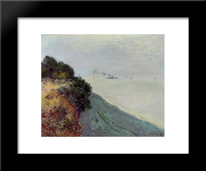 The English Coast, Penarth 20x24 Black Modern Wood Framed Art Print Poster by Sisley, Alfred