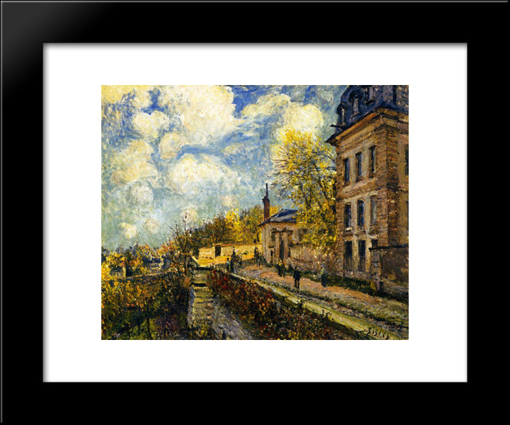 The Factory At Sevres 20x24 Black Modern Wood Framed Art Print Poster by Sisley, Alfred