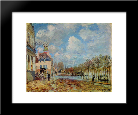 The Flood At Port Marly 20x24 Black Modern Wood Framed Art Print Poster by Sisley, Alfred