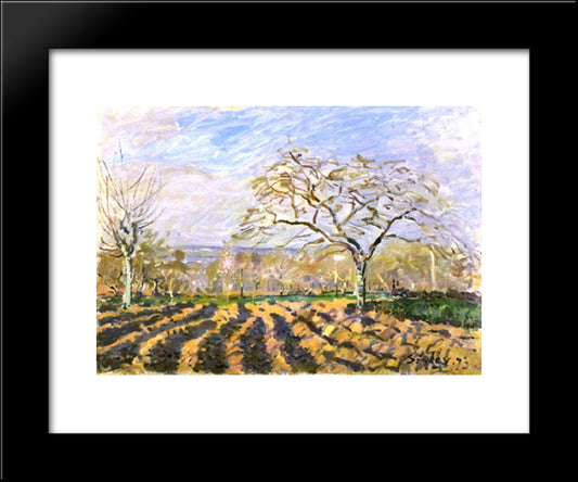 The Furrows 20x24 Black Modern Wood Framed Art Print Poster by Sisley, Alfred