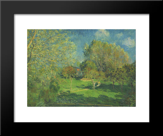 The Garden Of Hoschede, Montgeron 20x24 Black Modern Wood Framed Art Print Poster by Sisley, Alfred