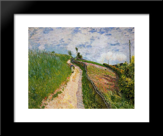 The Hill Path, Ville D Avray 20x24 Black Modern Wood Framed Art Print Poster by Sisley, Alfred