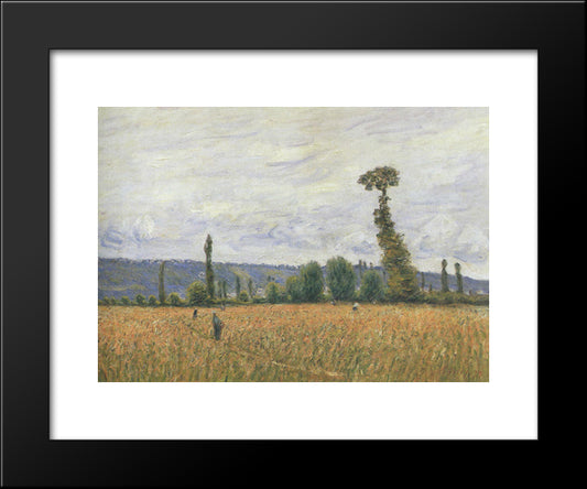 The Hills Of La Bouille 20x24 Black Modern Wood Framed Art Print Poster by Sisley, Alfred