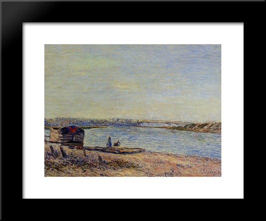 The Hills Of Veneux, Seen From Saint Mammes 20x24 Black Modern Wood Framed Art Print Poster by Sisley, Alfred