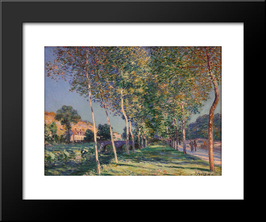 The Lane Of Poplars At Moret Sur Loing 20x24 Black Modern Wood Framed Art Print Poster by Sisley, Alfred