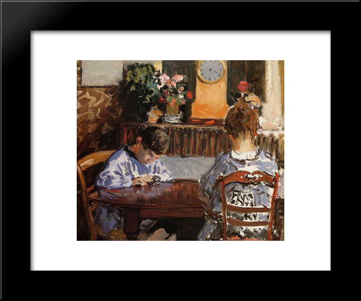 The Lesson 20x24 Black Modern Wood Framed Art Print Poster by Sisley, Alfred