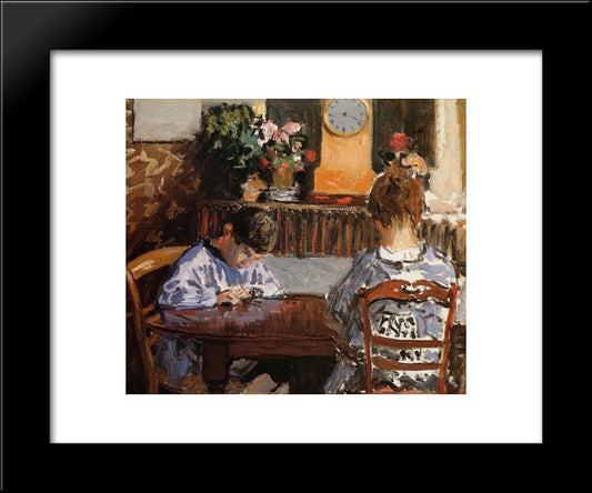 The Lesson 20x24 Black Modern Wood Framed Art Print Poster by Sisley, Alfred