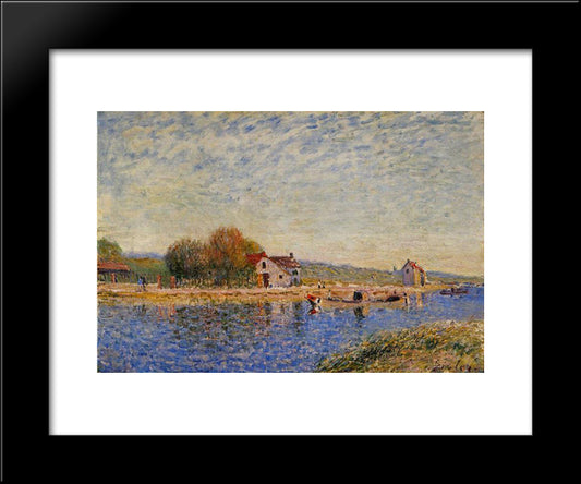The Loing Canal 20x24 Black Modern Wood Framed Art Print Poster by Sisley, Alfred