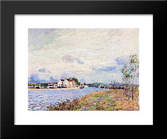 The Mouth Of The Loing At Saint Mammes 20x24 Black Modern Wood Framed Art Print Poster by Sisley, Alfred