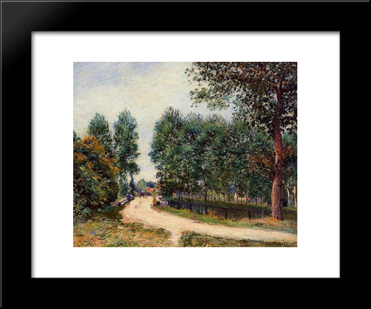 The Path From Saint Mammes, Morning 20x24 Black Modern Wood Framed Art Print Poster by Sisley, Alfred