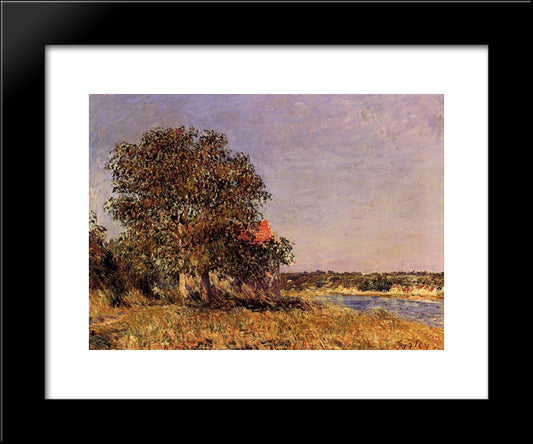 The Plain Of Thomery And The Village Of Champagne 20x24 Black Modern Wood Framed Art Print Poster by Sisley, Alfred