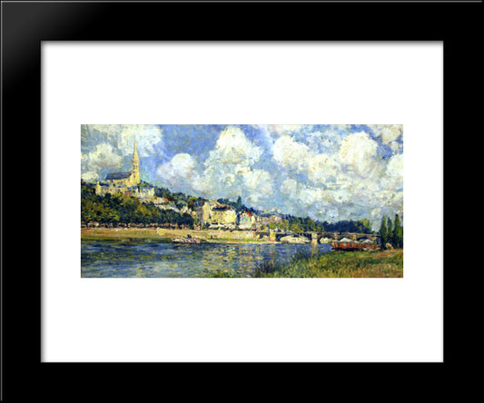 The River At Saint Cloud 20x24 Black Modern Wood Framed Art Print Poster by Sisley, Alfred
