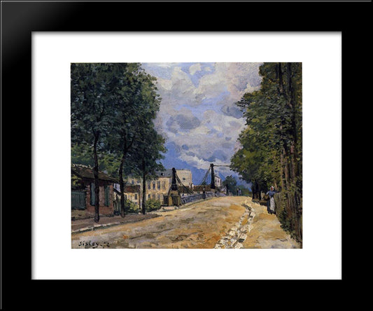 The Road From Gennevilliers 20x24 Black Modern Wood Framed Art Print Poster by Sisley, Alfred