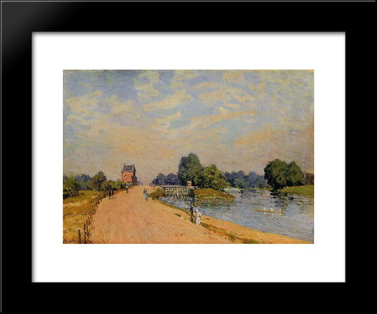 The Road From Hampton Court 20x24 Black Modern Wood Framed Art Print Poster by Sisley, Alfred