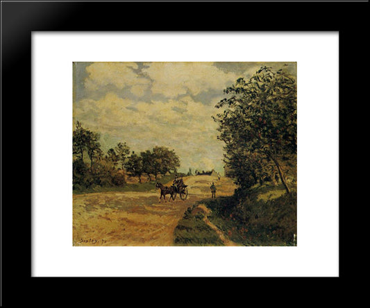 The Road From Mantes To Choisy Le Roi 20x24 Black Modern Wood Framed Art Print Poster by Sisley, Alfred