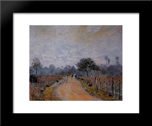 The Road From Prunay To Bougival 20x24 Black Modern Wood Framed Art Print Poster by Sisley, Alfred