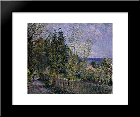 The Road In The Woods 20x24 Black Modern Wood Framed Art Print Poster by Sisley, Alfred