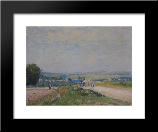 The Road To Louveciennes Montbuisson 20x24 Black Modern Wood Framed Art Print Poster by Sisley, Alfred