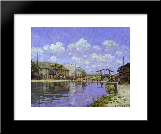 The Saint Martin Canal 20x24 Black Modern Wood Framed Art Print Poster by Sisley, Alfred