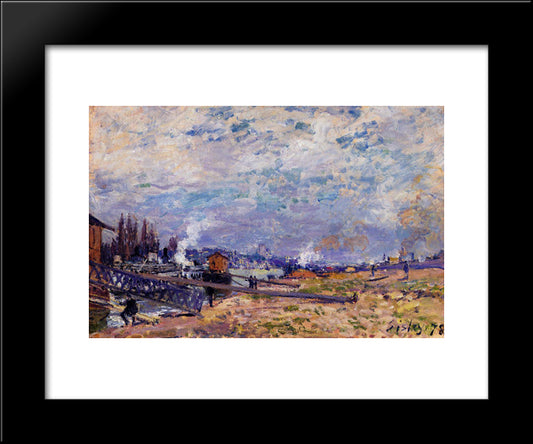 The Seine At Grenelle 20x24 Black Modern Wood Framed Art Print Poster by Sisley, Alfred