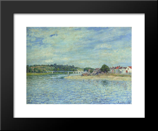 The Seine At Saint Mammes 20x24 Black Modern Wood Framed Art Print Poster by Sisley, Alfred