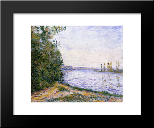 The Seine Near By 20x24 Black Modern Wood Framed Art Print Poster by Sisley, Alfred