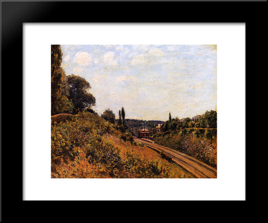 The Station At Sevres 20x24 Black Modern Wood Framed Art Print Poster by Sisley, Alfred