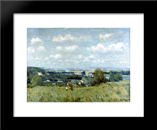 Valley Of The Seine At Saint Cloud 20x24 Black Modern Wood Framed Art Print Poster by Sisley, Alfred