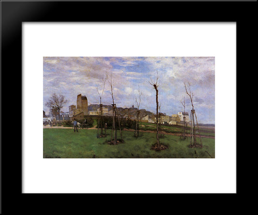 View Of Montmartre From The Cite Des Fleurs 20x24 Black Modern Wood Framed Art Print Poster by Sisley, Alfred