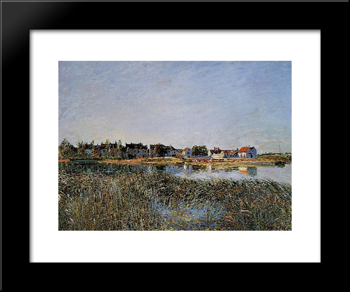View Of Saint Mammes 20x24 Black Modern Wood Framed Art Print Poster by Sisley, Alfred