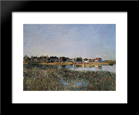 View Of Saint Mammes 20x24 Black Modern Wood Framed Art Print Poster by Sisley, Alfred
