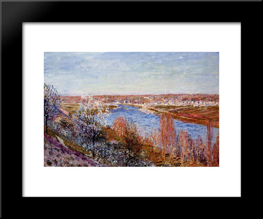 Village Of Champagne At Sunset April 20x24 Black Modern Wood Framed Art Print Poster by Sisley, Alfred