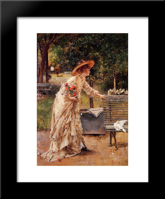 Afternoon In The Park 20x24 Black Modern Wood Framed Art Print Poster by Stevens, Alfred